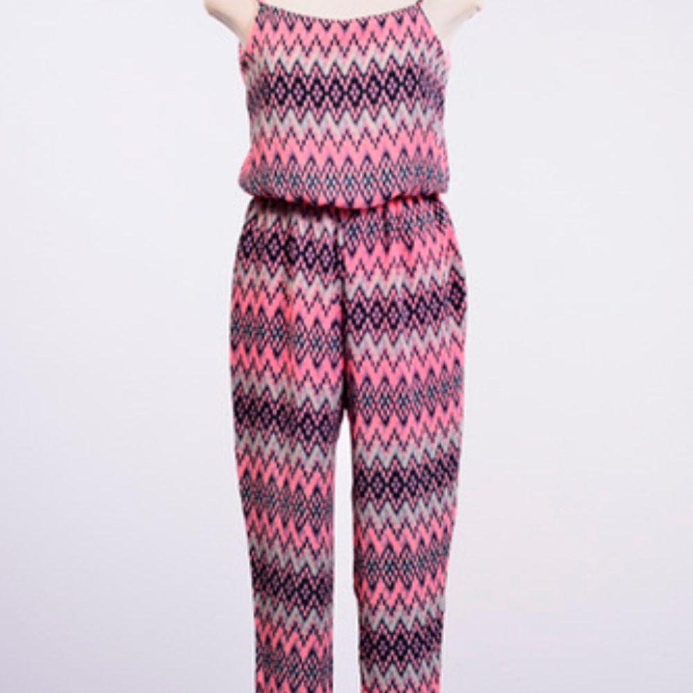 Pink Chevron Jumpsuit